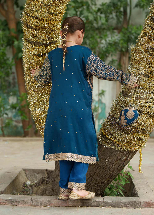 Hassens 3Pc Embraided Chiffon Kids Suit Zarlashta Kids gulbuy.com