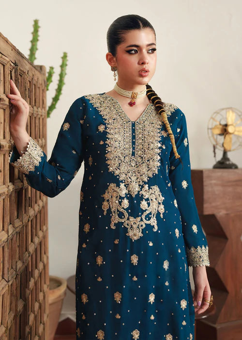 Haseens 3PC Embroidered Chiffon Suit Rangrez gulbuy.com