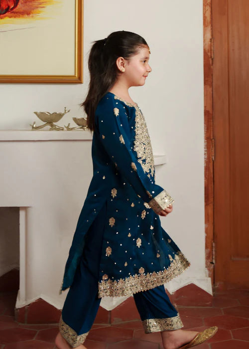 Hassens 3Pc Embraided Chiffon Kids Suit Rangrez Kids gulbuy.com