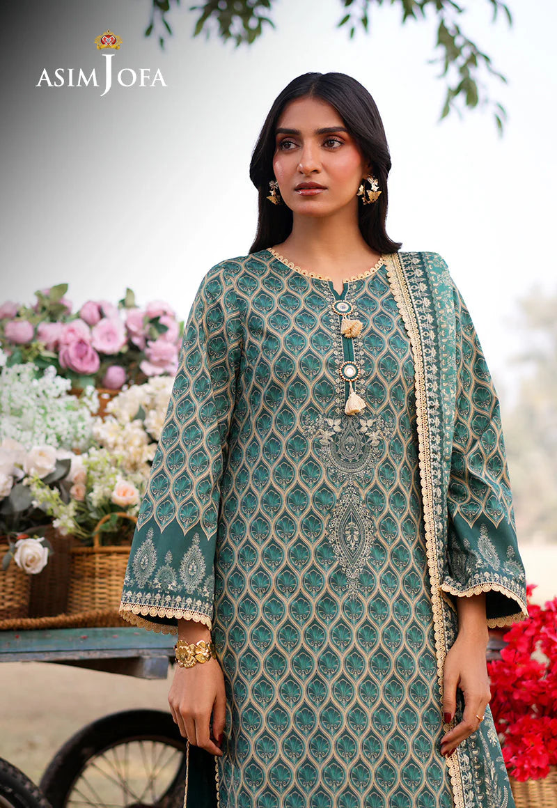 Asim Jofa 3Pc digital Printed Lawn Suit AJUUB-04 gulbuy.com