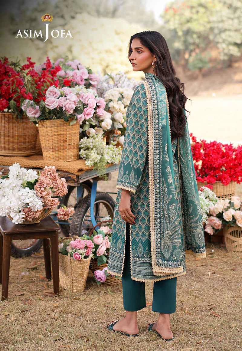Asim Jofa 3Pc digital Printed Lawn Suit AJUUB-04 gulbuy.com