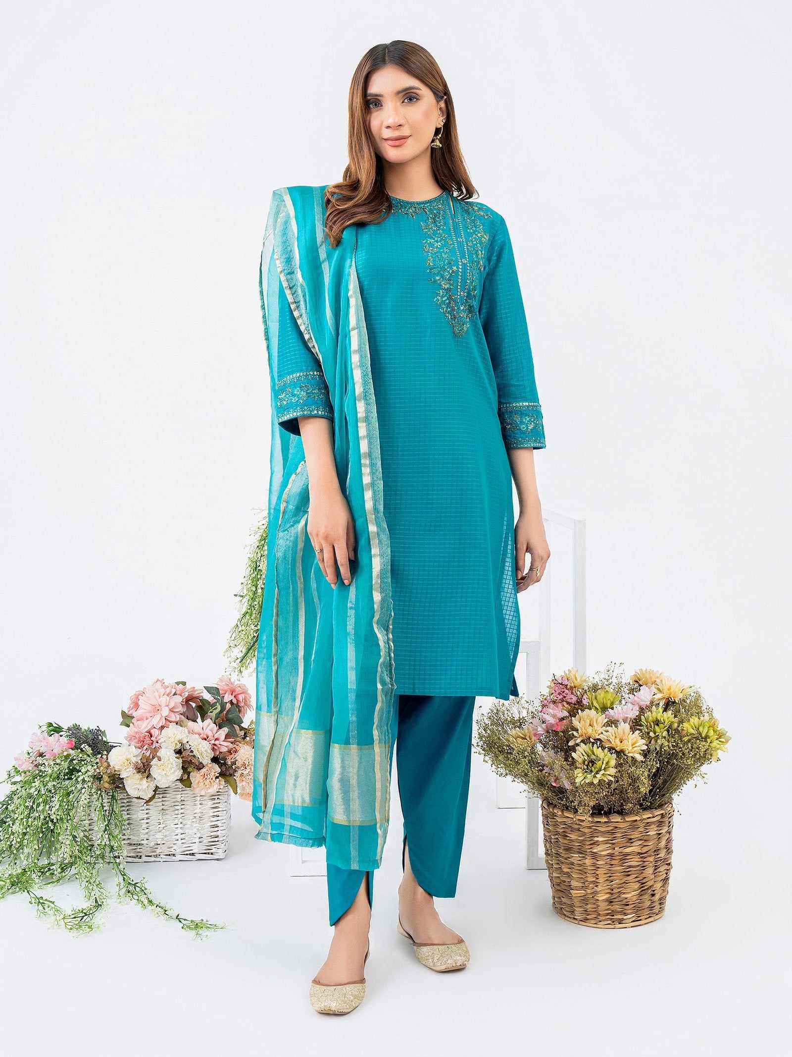 Limelight 3 Piece Embroidered Lawn Suit (P9903SU)