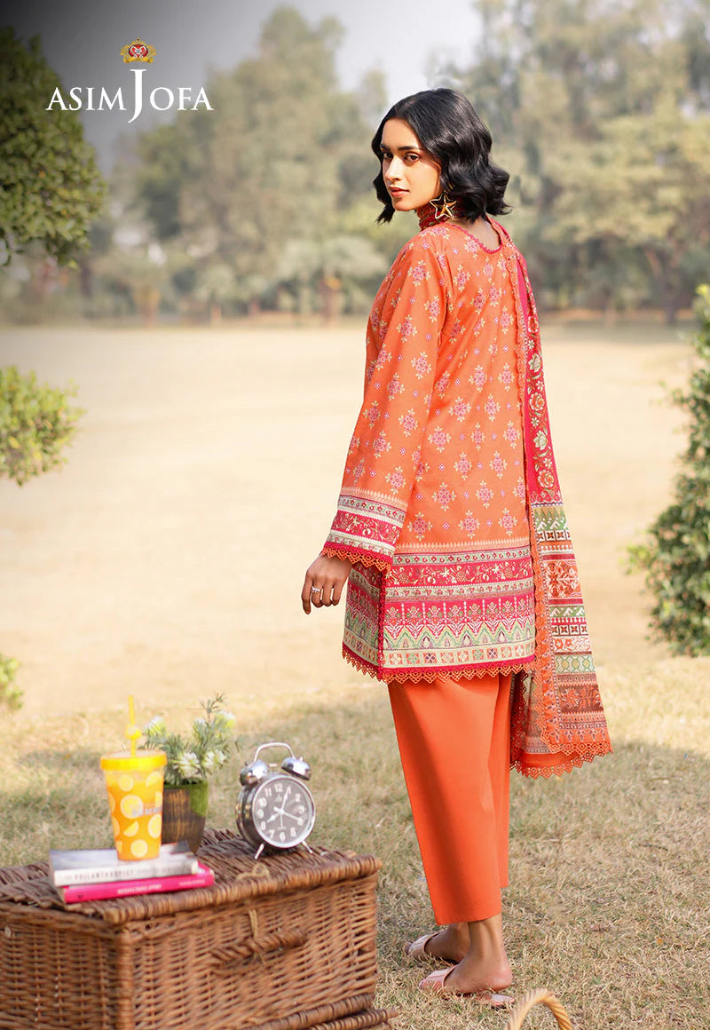 Asim Jofa 3Pc Printed Lawn Suit AJUUB-08 gulbuy.com