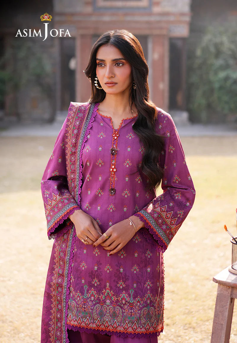 Asim Jofa 3Pc digital Printed Lawn Suit AJUUB-12 gulbuy.com