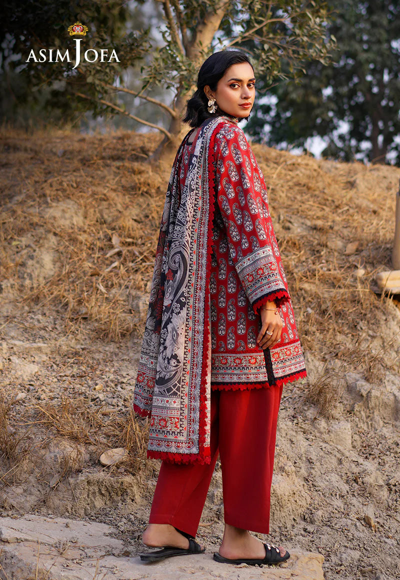 Asim Jofa 3Pc Printed Lawn Suit AJUUB-01 gulbuy.com
