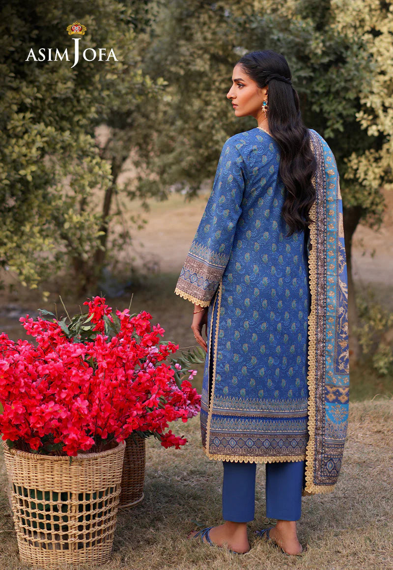 Asim Jofa 3Pc Printed Lawn Suit AJUBJ-03 gulbuy.com