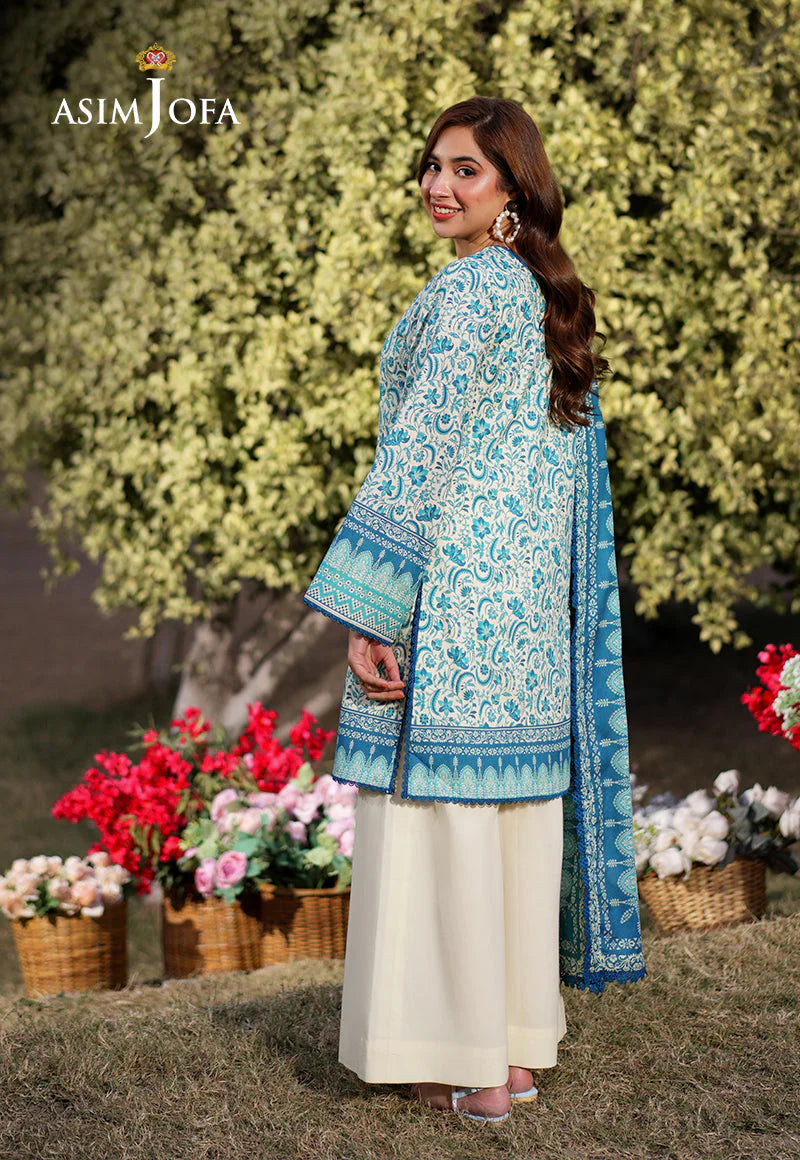 Asim Jofa 3Pc Digital Printed Lawn Suit AJUUB-13 gulbuy.com