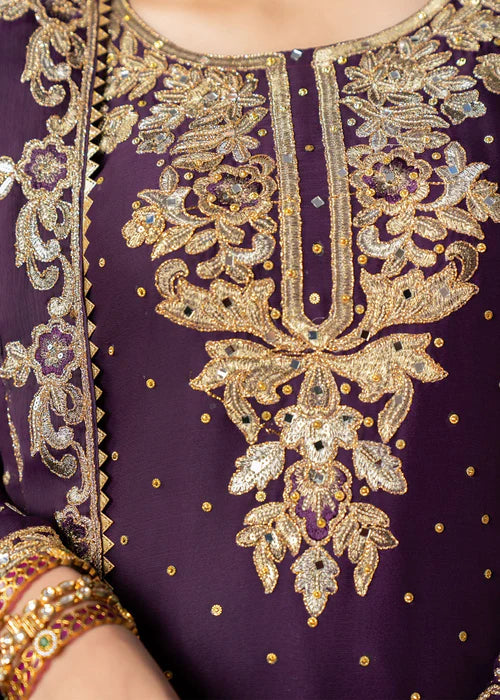Haseens 3PC Embroidered Chiffon Suit Maiya gulbuy.com