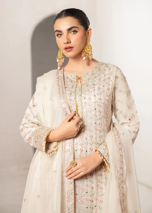 Haseens 3PC Embroidered Chiffon Suit Sidra gulbuy.com