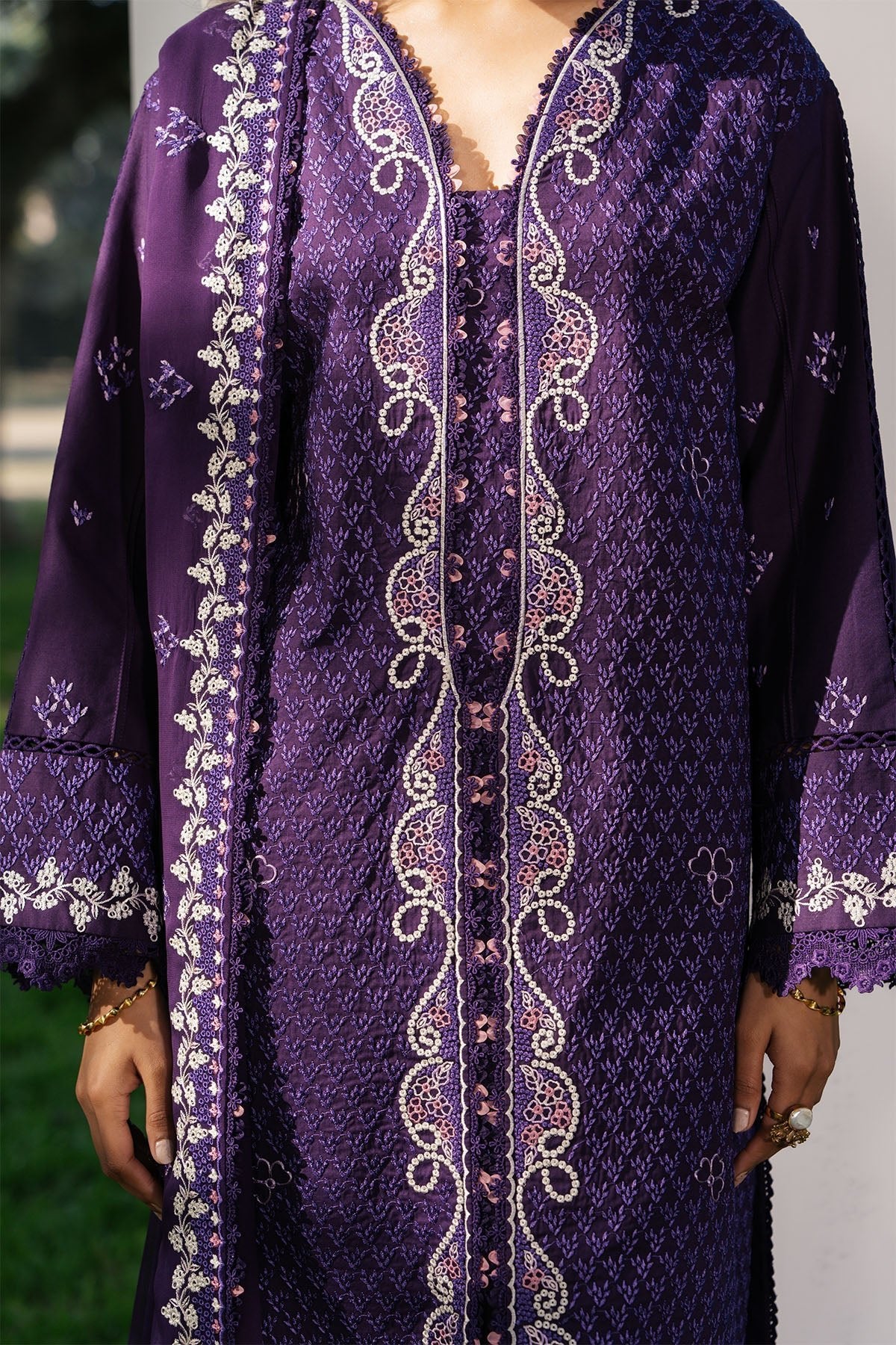 Ziva 3Pc Embroidered Lawn Suit Mina gulbuy.com