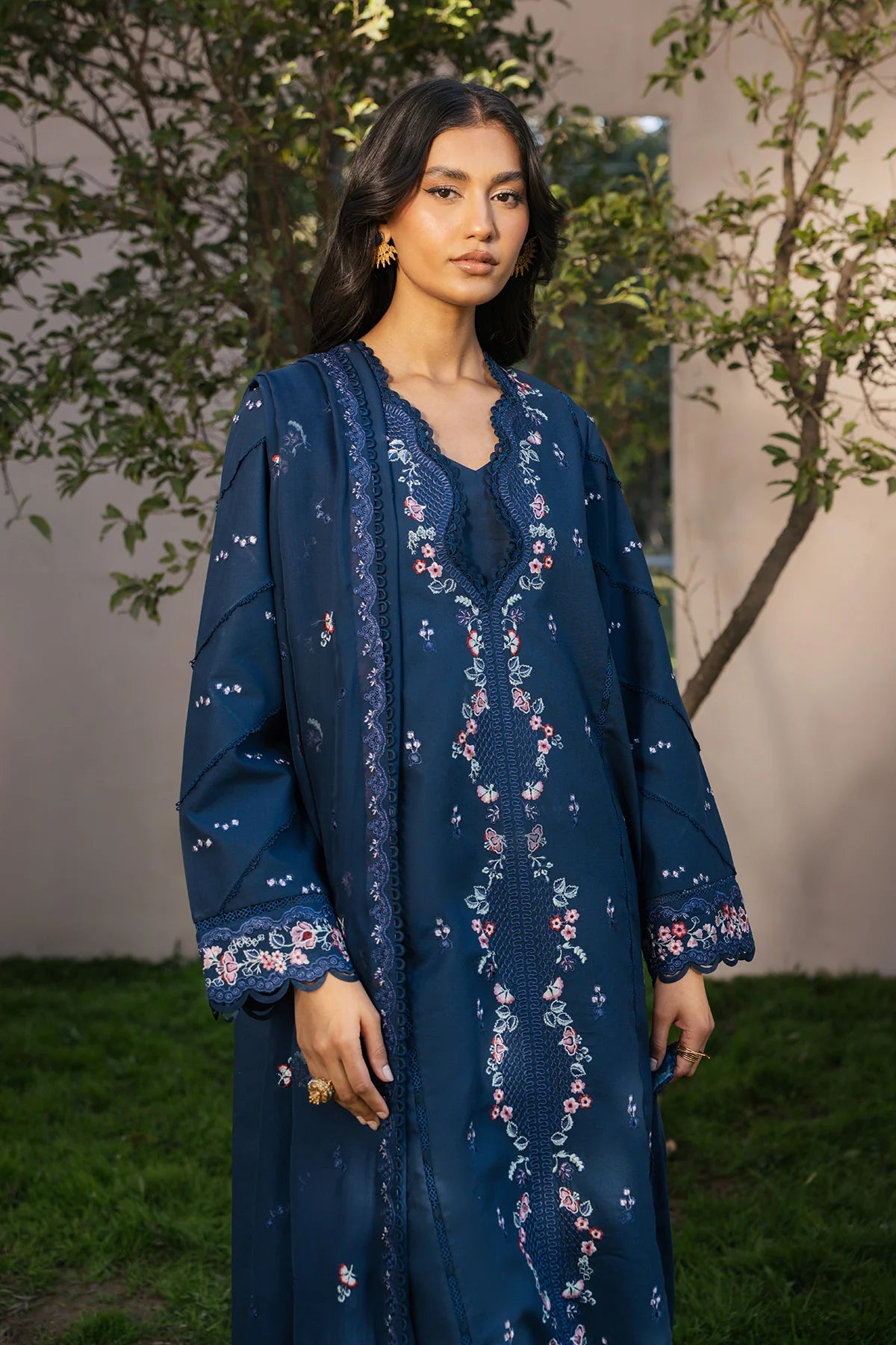 Ziva 3Pc Embroidered Lawn Suit Opal gulbuy.com