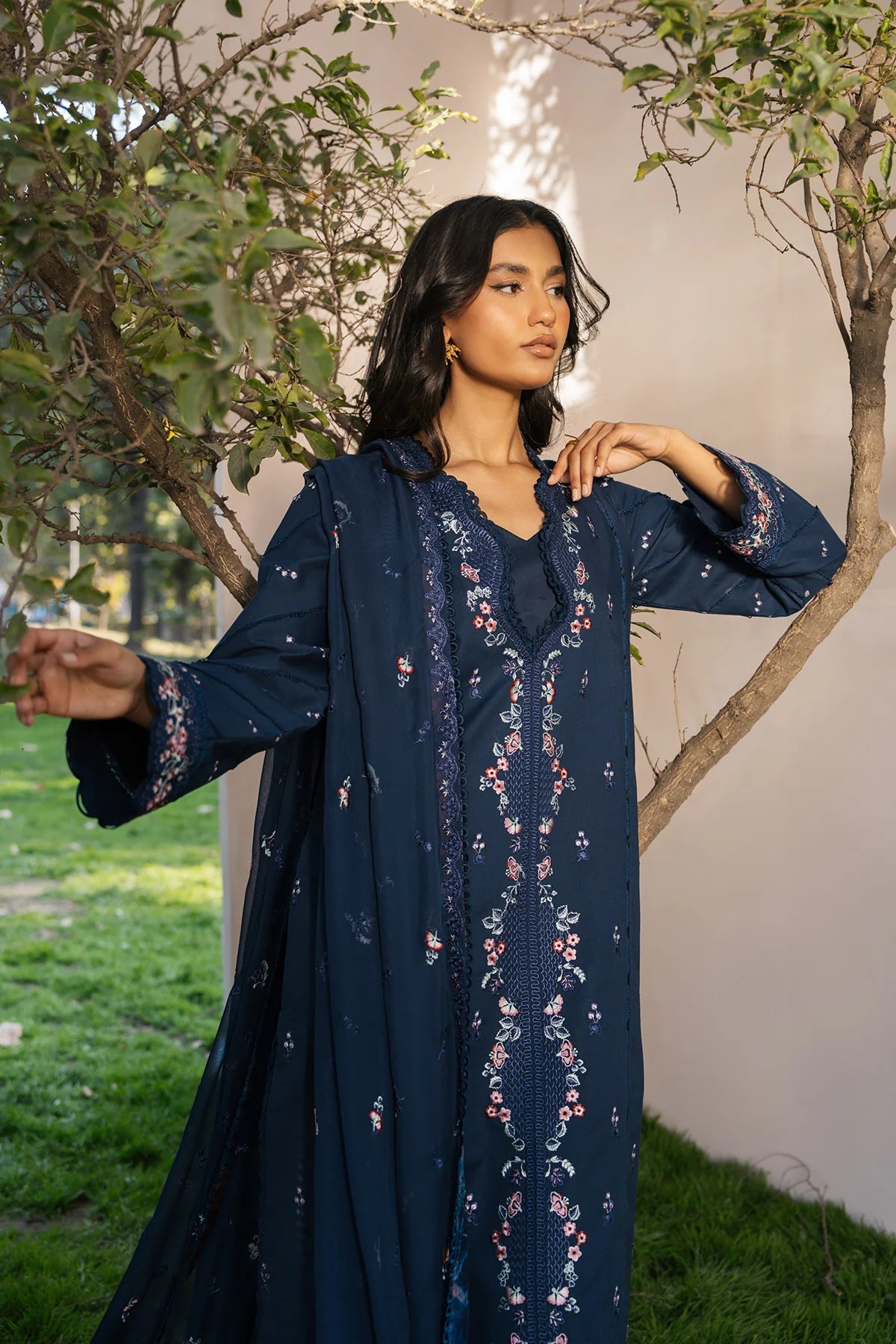 Ziva 3Pc Embroidered Lawn Suit Opal gulbuy.com