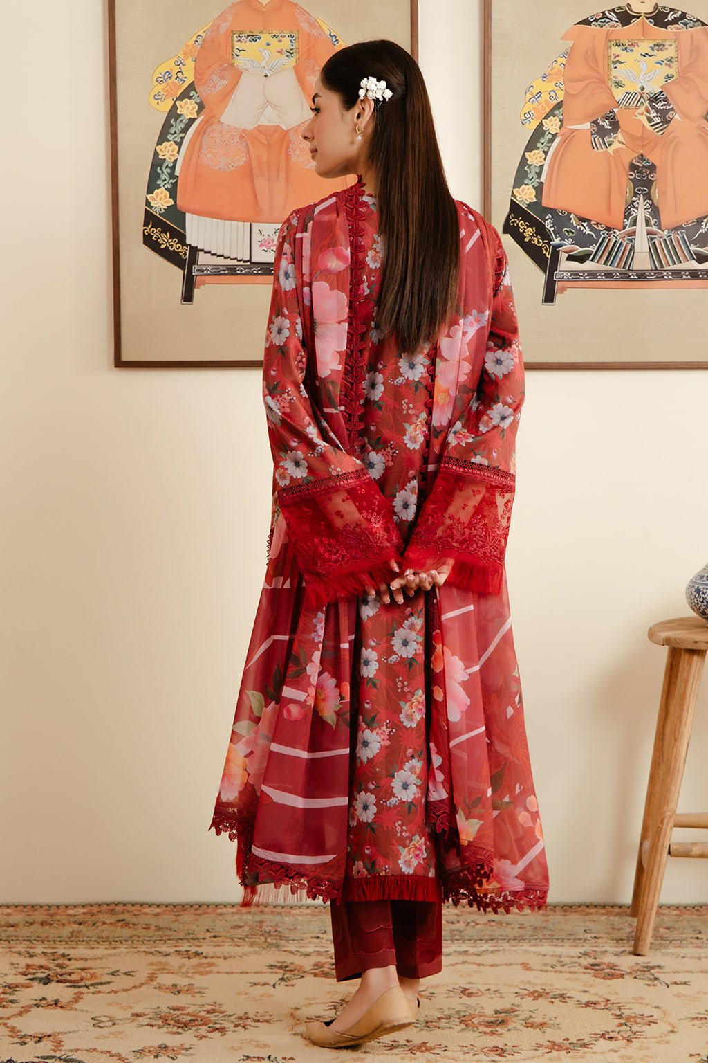 AFROZEH 3PC EMBROIDERED LAWN SUIT (688-Karis-MALINA)