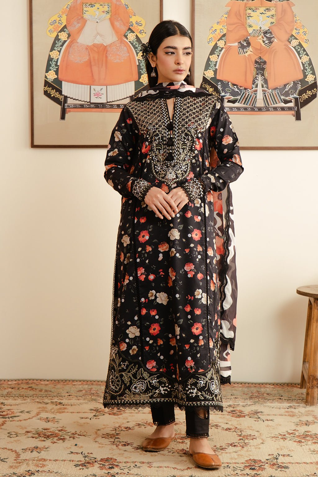 AFROZEH 3PC EMBROIDERED LAWN SUIT (687-Valeria-MALINA)