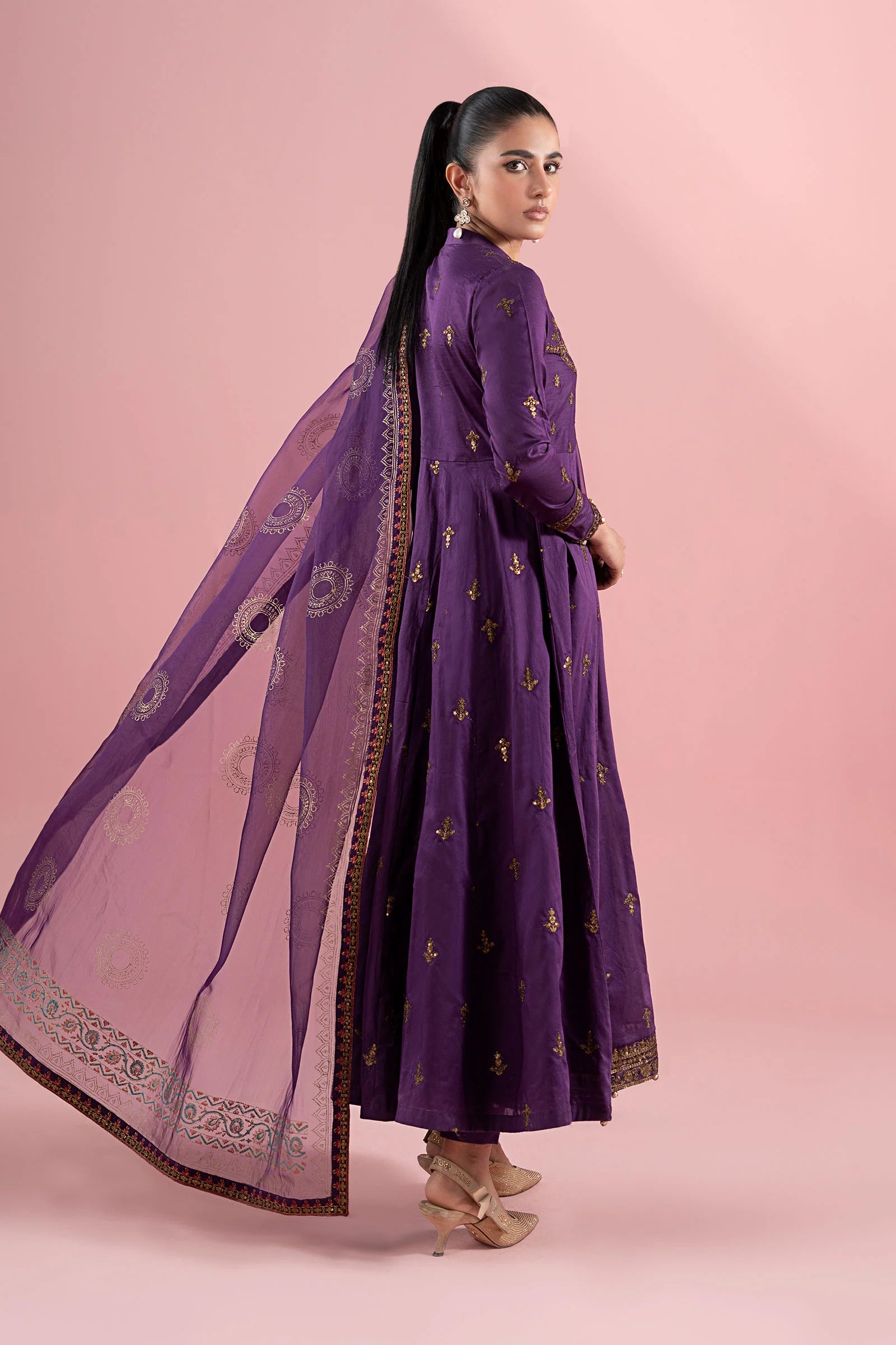 Maria B 3Pc Embroidered Lawn Suit DW-EA25-12-Purple gulbuy.com