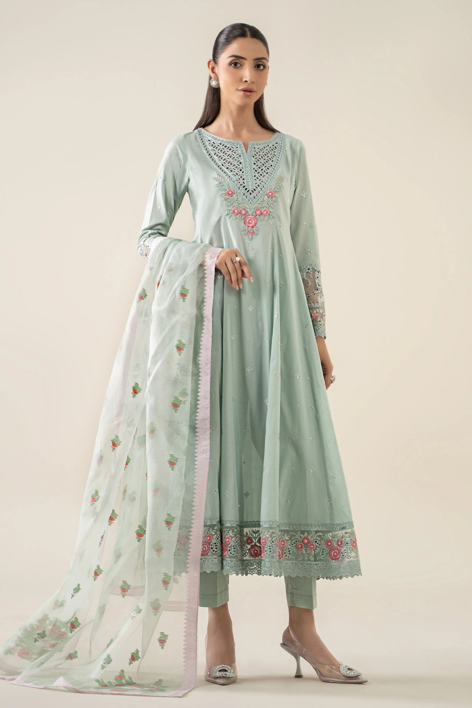 Maria B 3Pc Embroidered Lawn Suit DW-EA25-22-Blue XL gulbuy.com