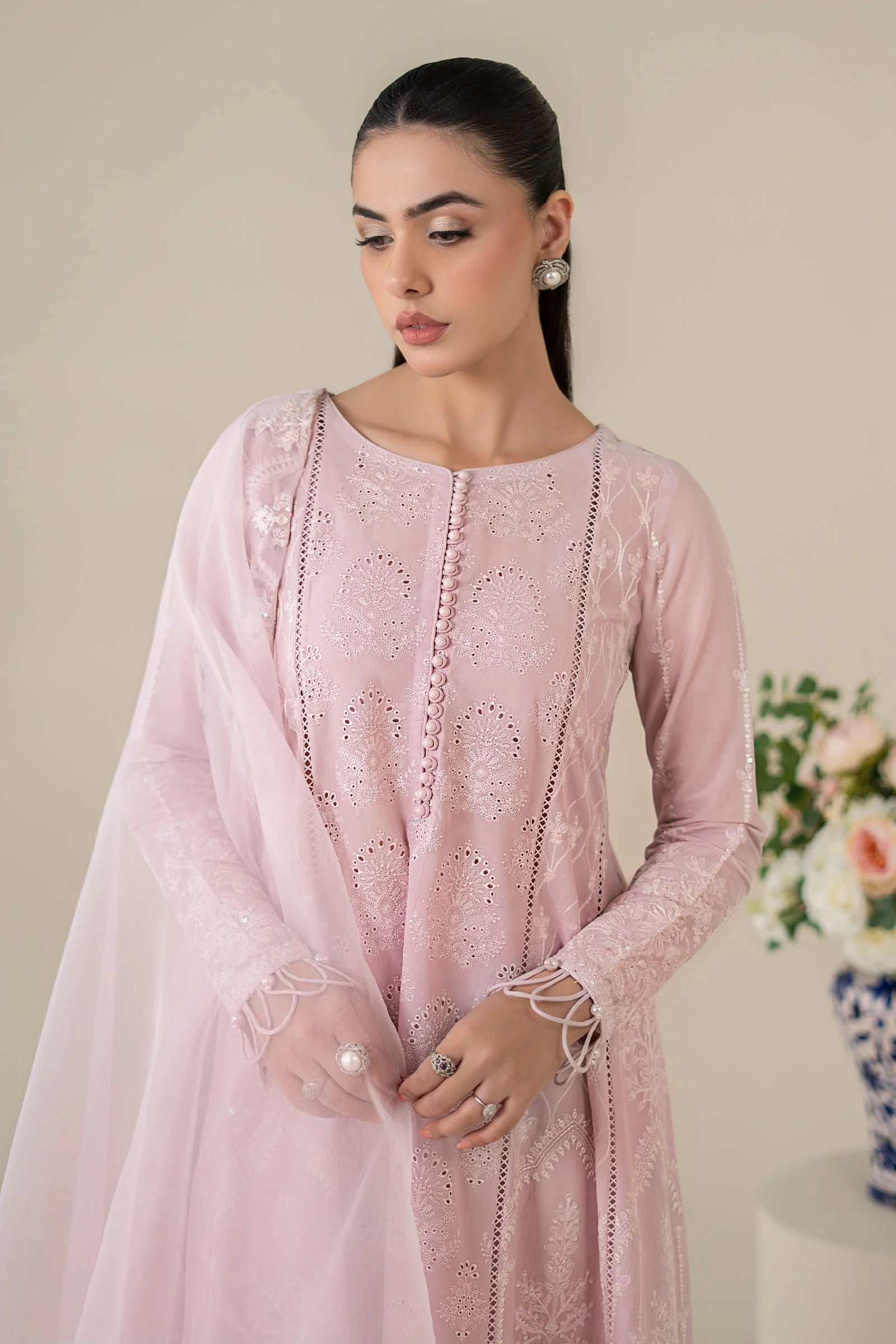 Maria B 3Pc Embroidered Lawn Suit DW-EA25-39-Pink gulbuy.com