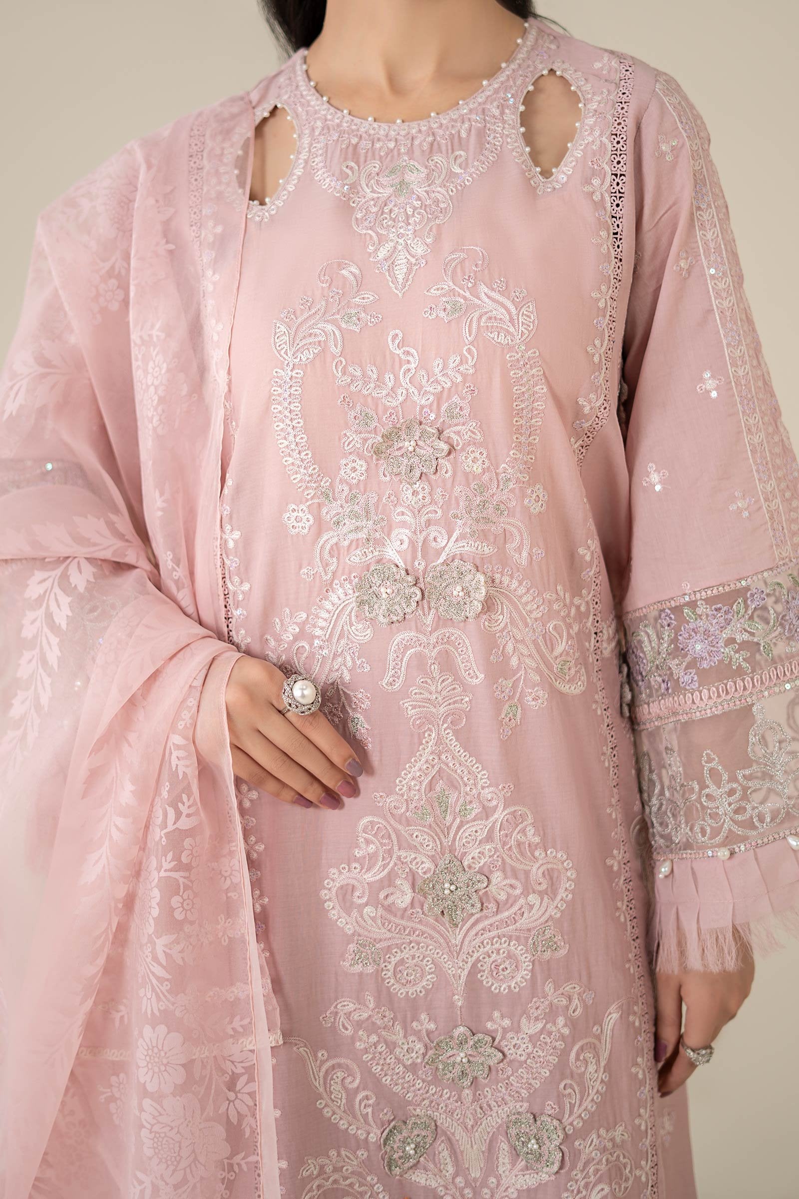 Maria B 3Pc Embroidered Lawn Suit DW-EA25-57-Pink gulbuy.com