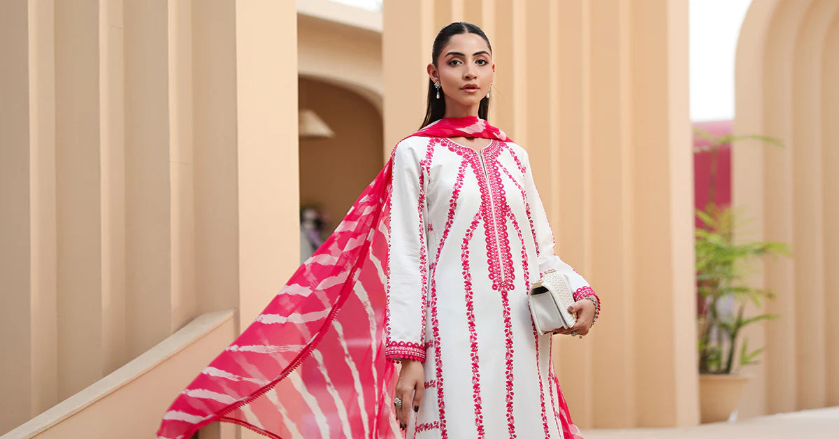 Maria B 3Pc Embroidered Lawn Suit DW-EA25-60 Pink gulbuy.com
