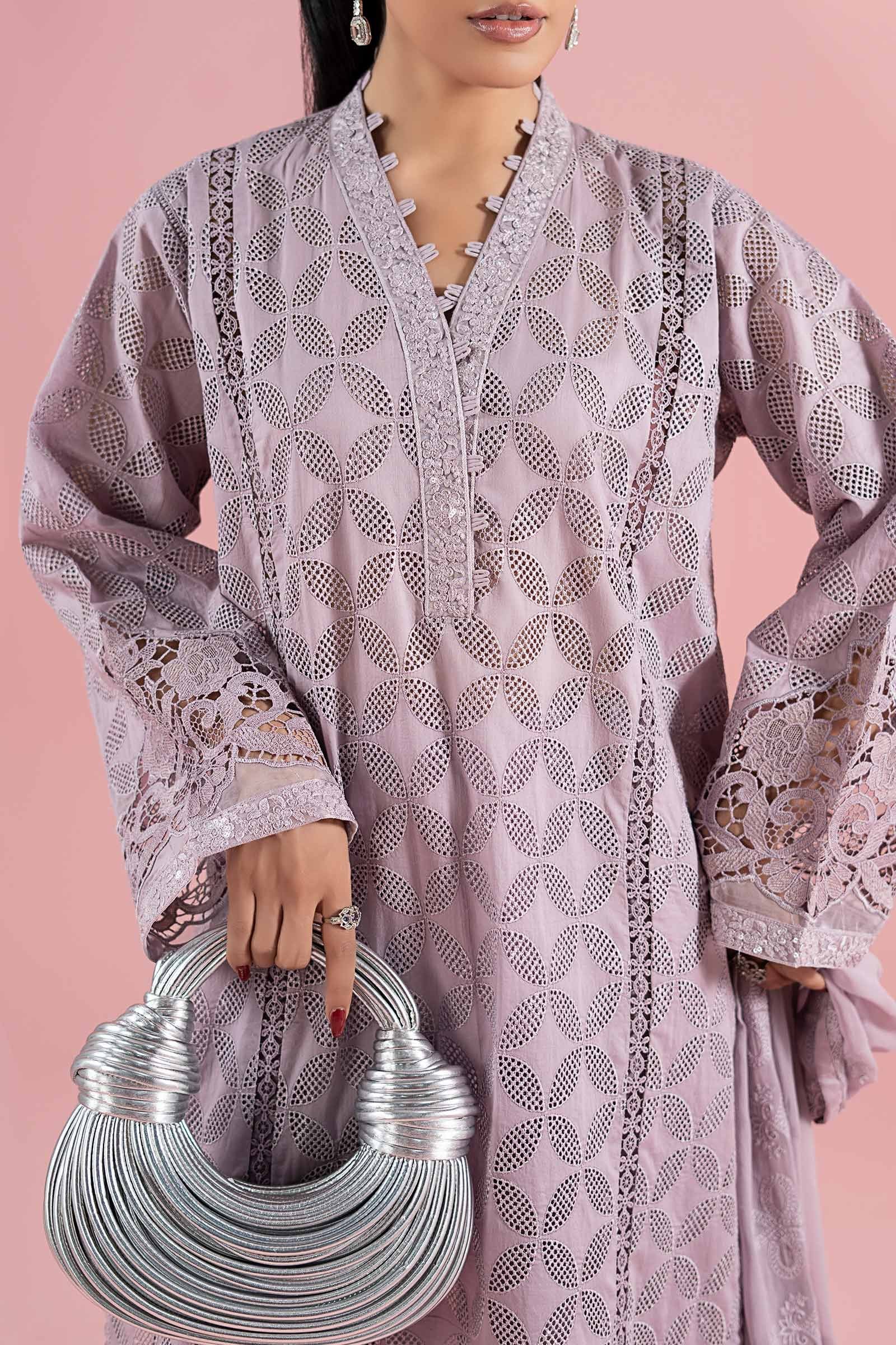 Maria B 3Pc Embroidered Lawn Suit DW-EA25-88-Lilac gulbuy.com
