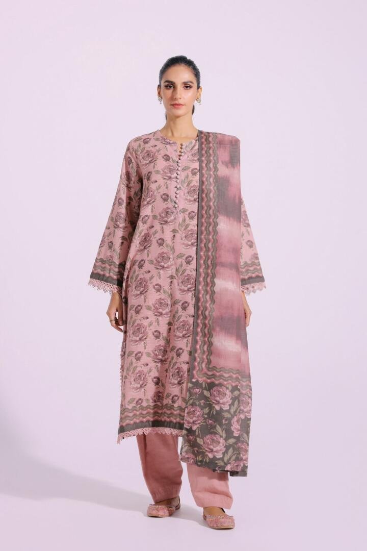 Ethnic 3 Piece Printed Khaddar Suit (E0285/202/120)