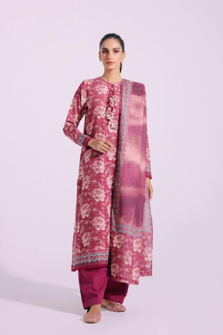 Ethnic 3 Piece Printed Khaddar Suit (E0285/202/403)