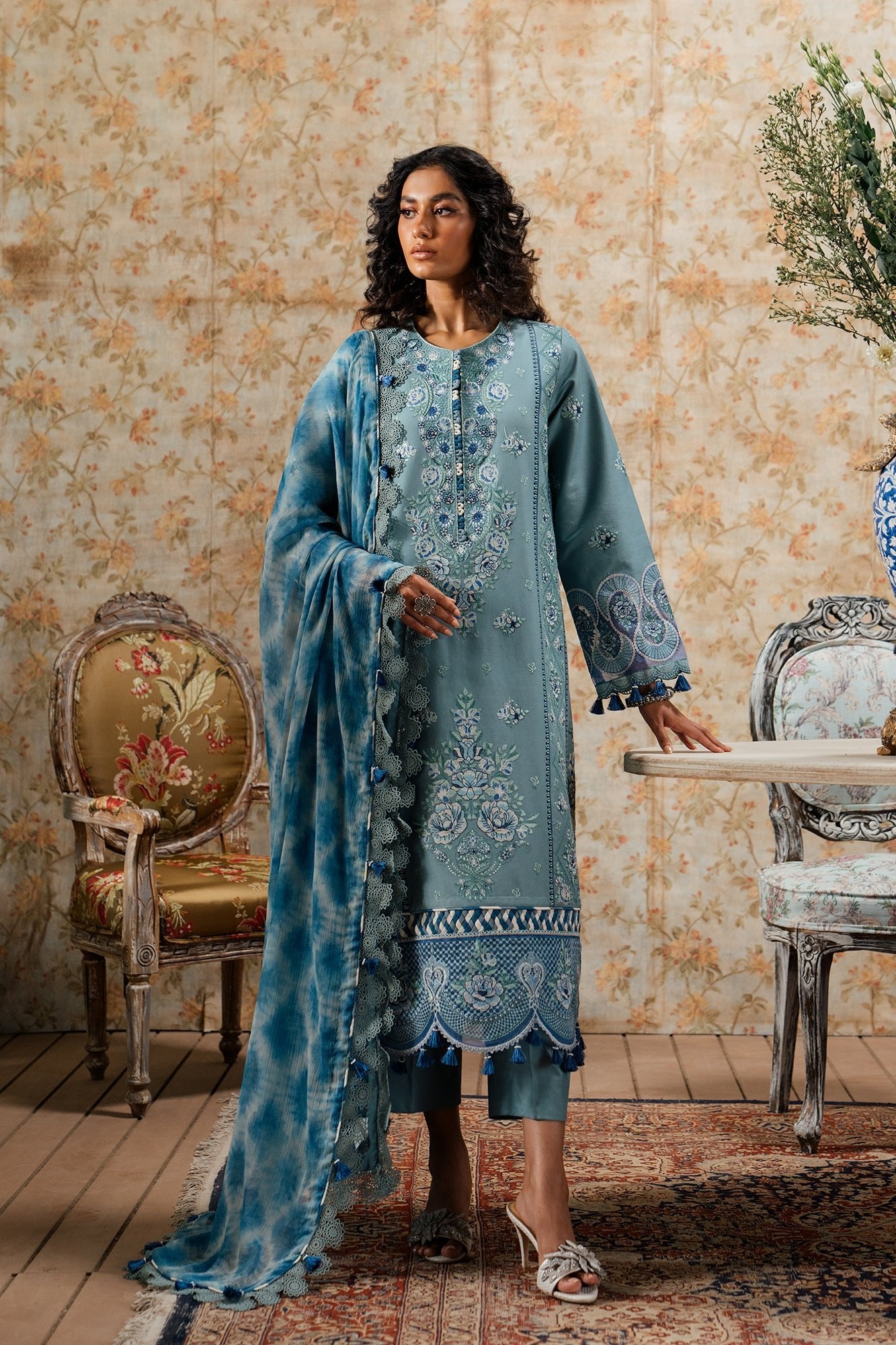Ethnic 3 Piece Embroidered Lawn Suit (E0433/203/718)