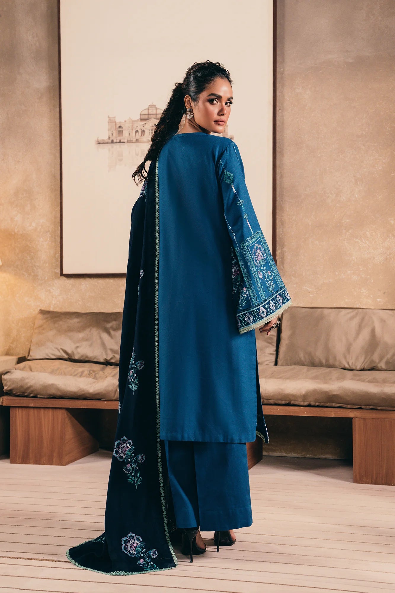 Ethnic 3Pc Embroidered khaddar Suit E0467/203/622 gulbuy.com