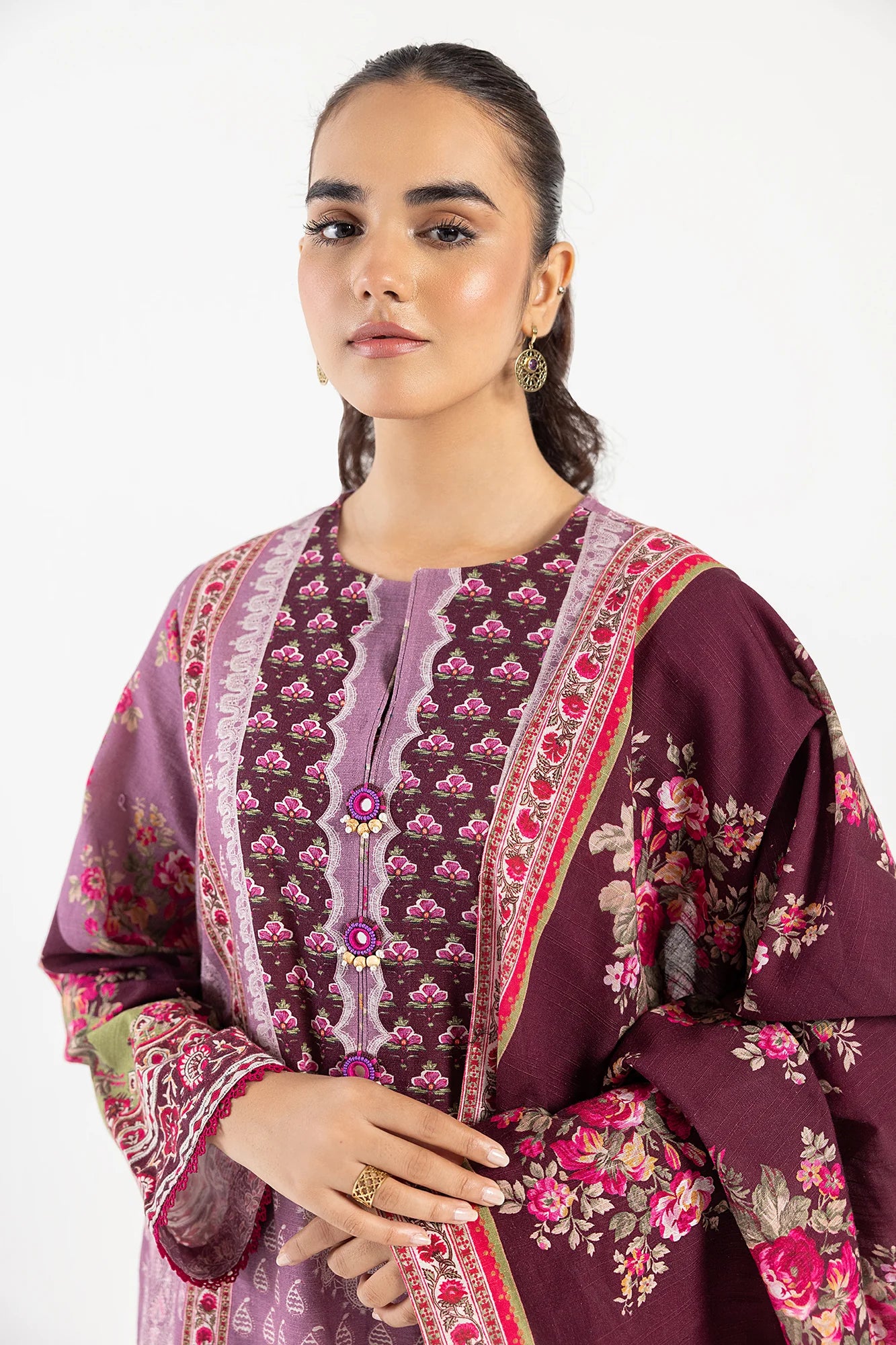 Ethnic 3Pc Printed khaddar Suit E0468/202/523 gulbuy.com