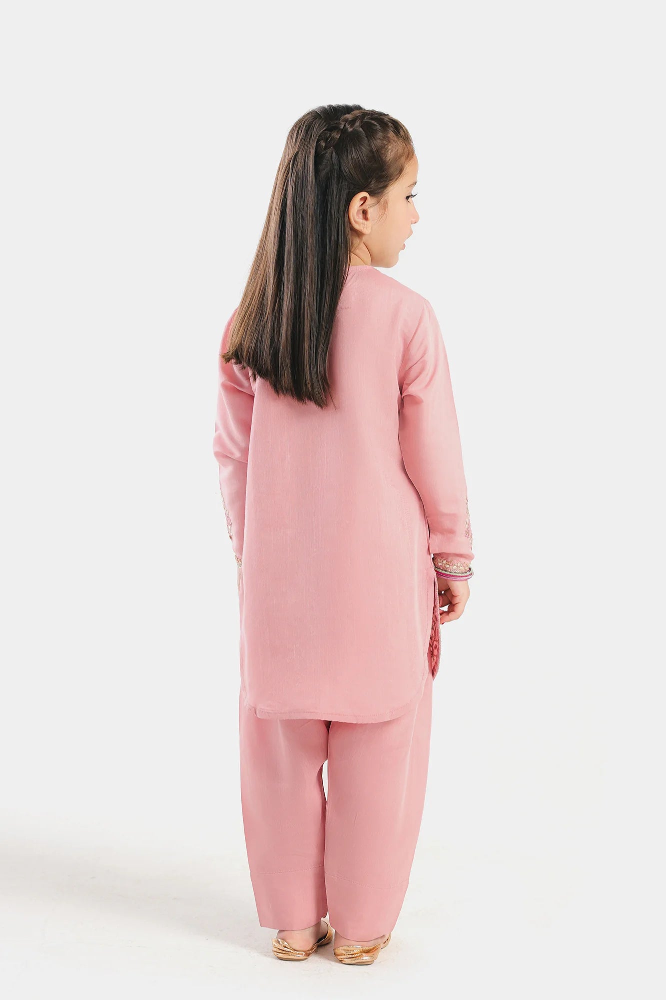 Ethnic 2Pc Embroidered Raw Silk Kids Suit E0526/404/426 gulbuy.com