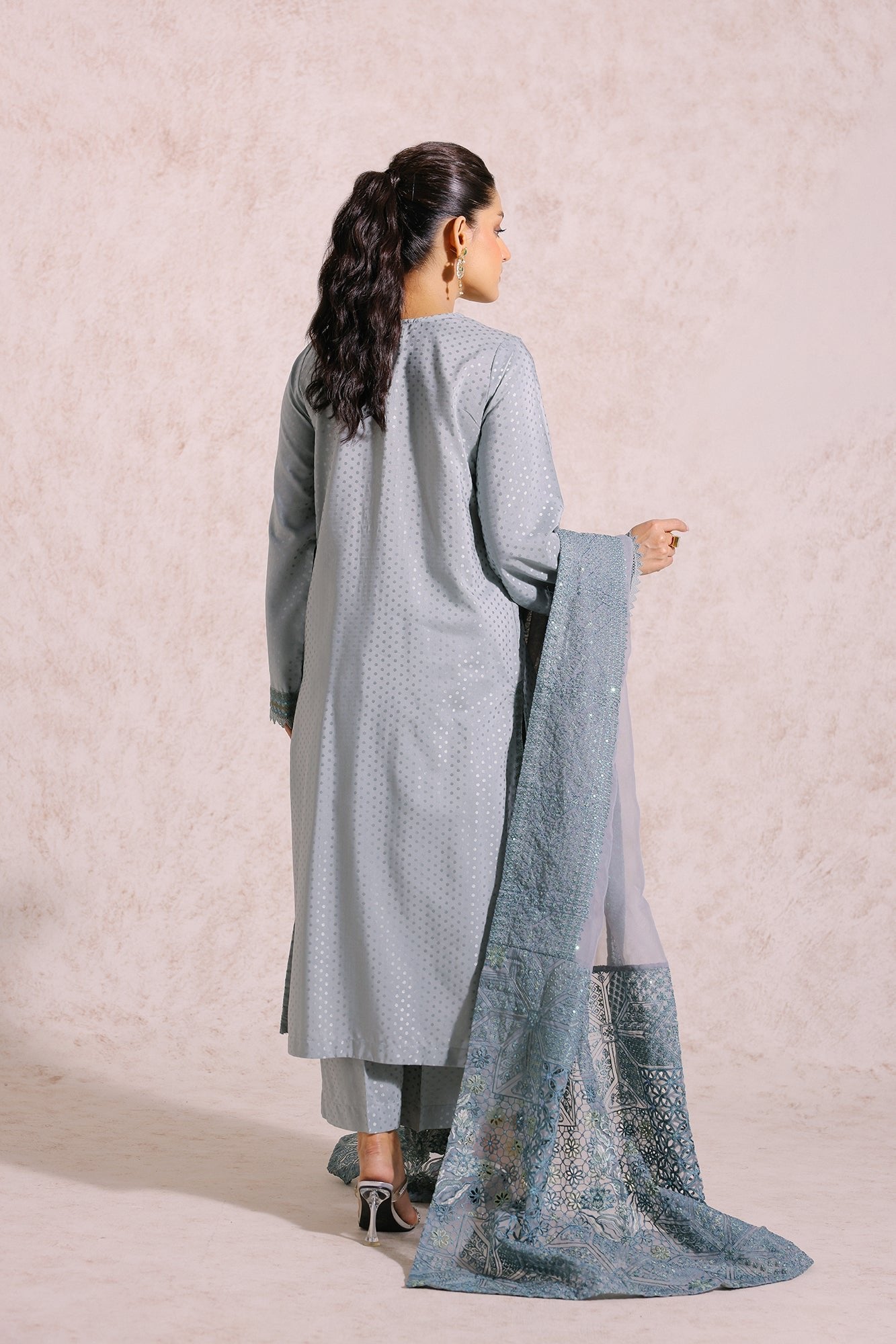 Ethnic 3 Piece Embroidered Organza Suit (E0528/105/718)