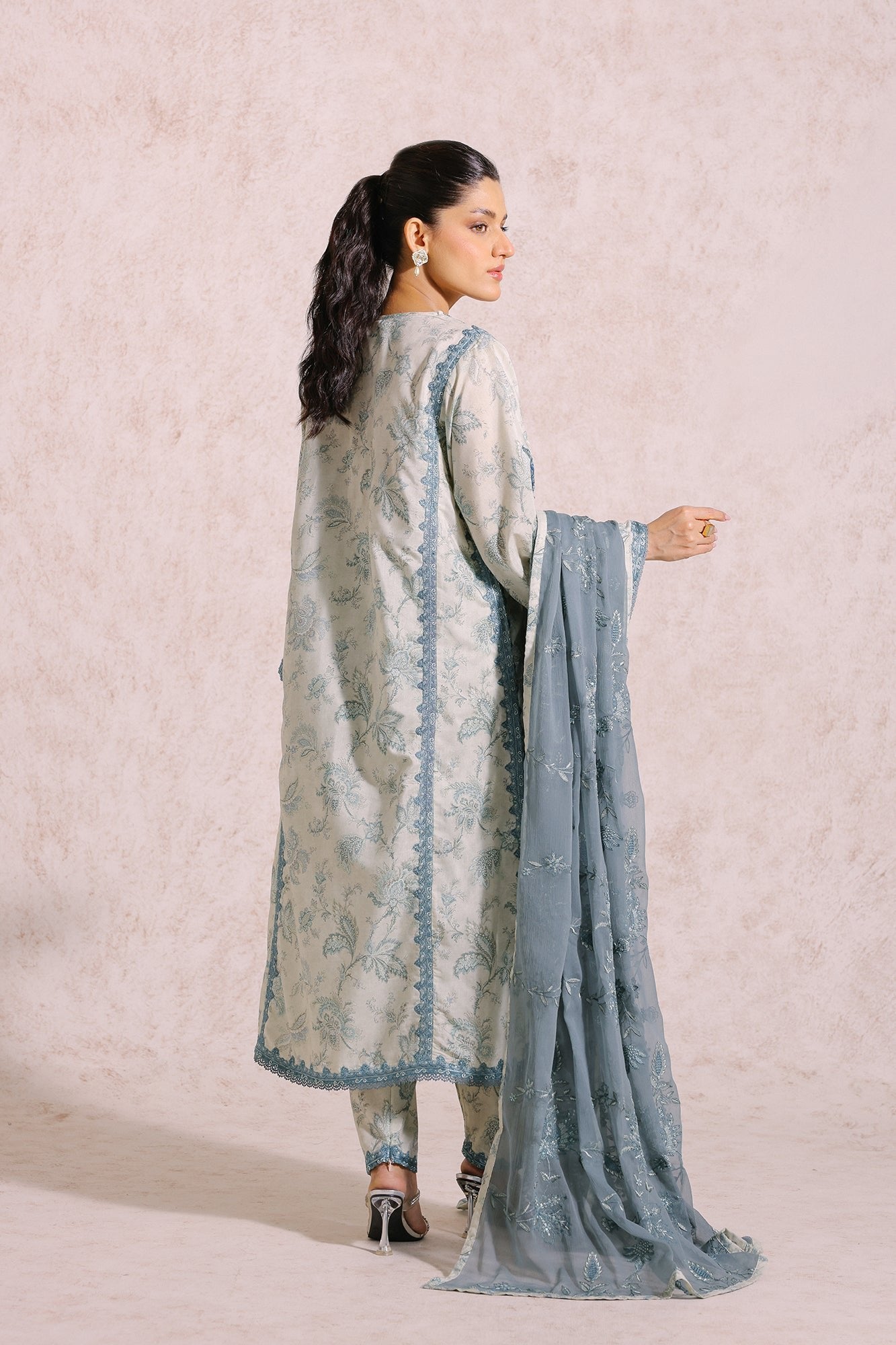 Ethnic 3 Piece Embroidered Chiffon Suit (E0542/105/005)