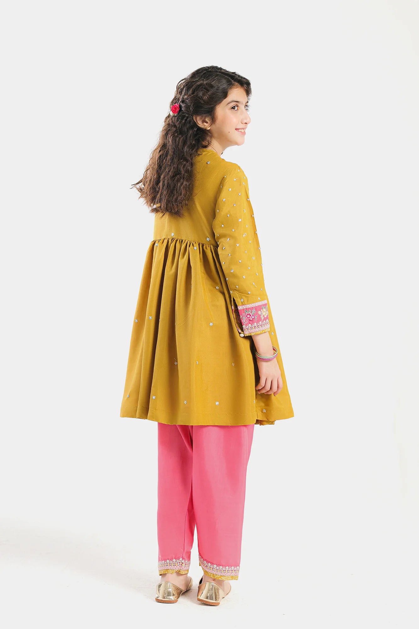 Ethnic 2Pc Embroidered Raw Silk Kids Suit E0549/404/104 gulbuy.com