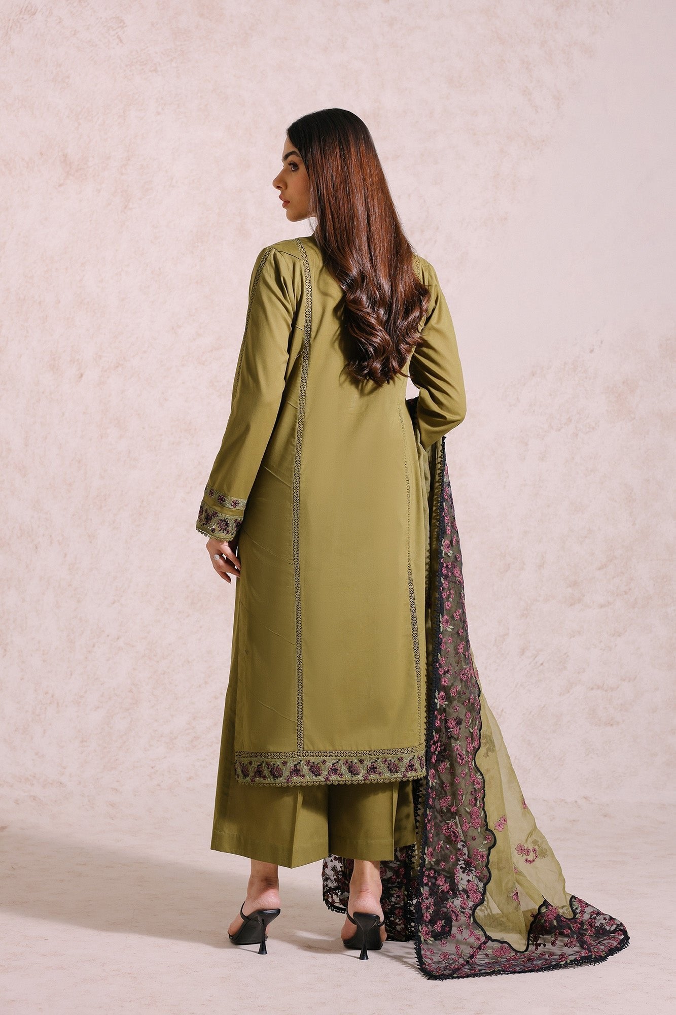 Ethnic 3 Piece Embroidered Organza Suit (E0552/105/122)