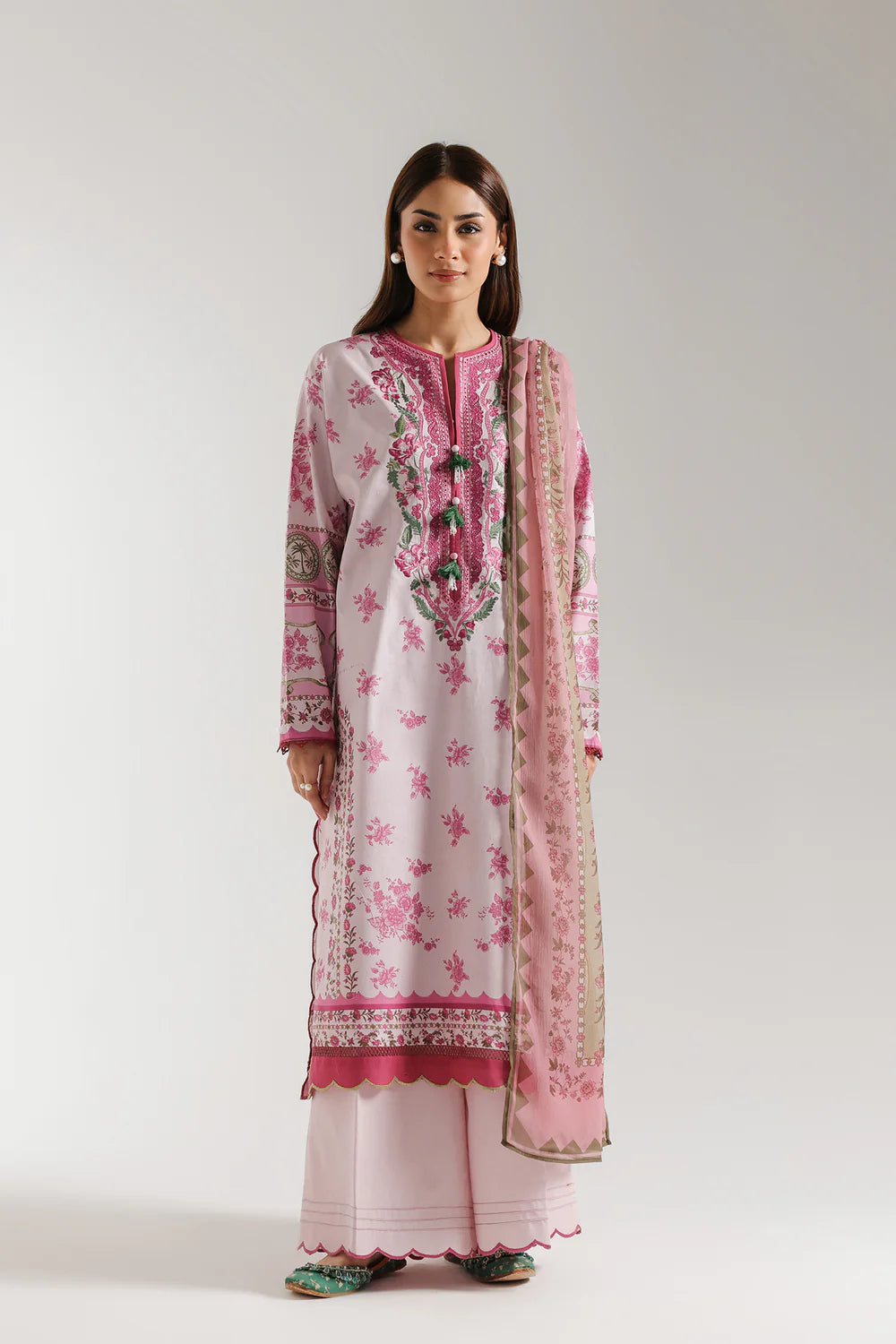 Ethnc 3Pc Embroidered Lawn Suit E0584/203/526 XL gulbuy.com