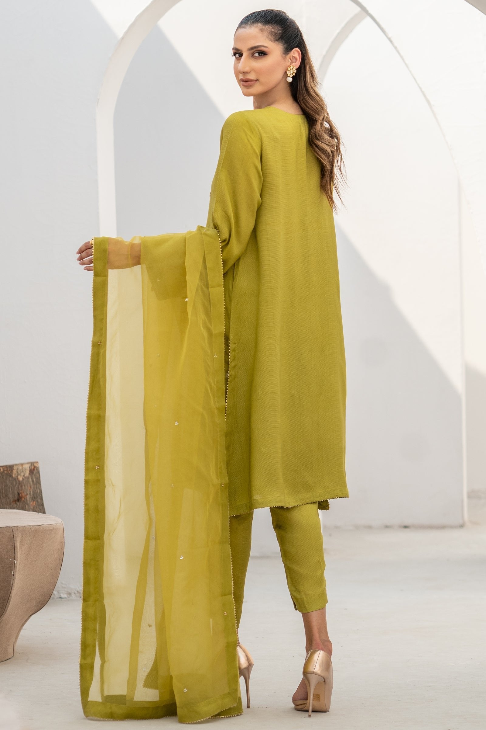 Ego 3 Piece Embroidered Raw Silk Suit (E06191)