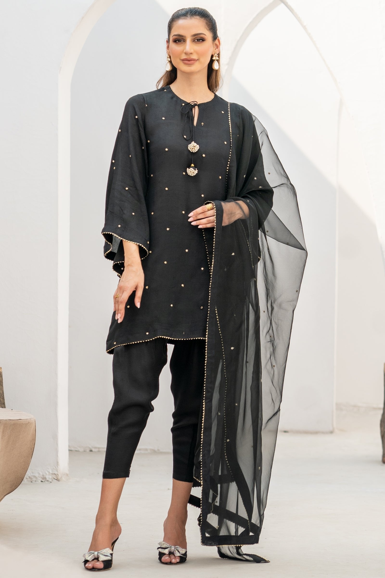 Ego 3 Piece Embroidered Raw Silk Suit (E06192)