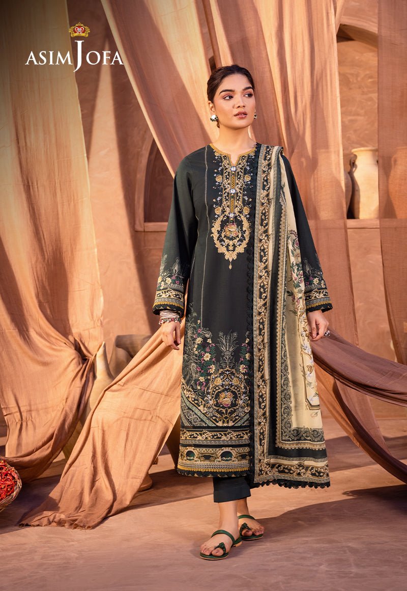 ASIM JOFA 3 PIECE CAMBRIC LAWN SUIT (AJUB-13)