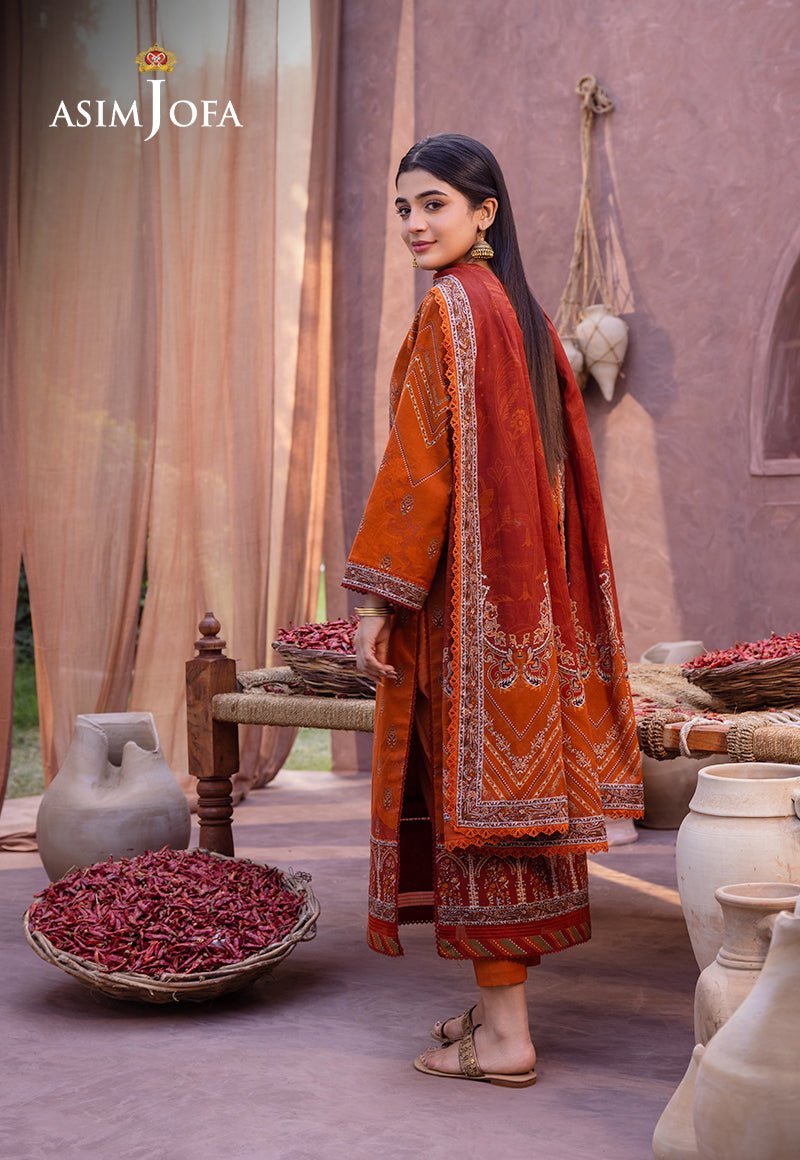 ASIM JOFA 3 PIECE CAMBRIC LAWN SUIT (AJUB-07)