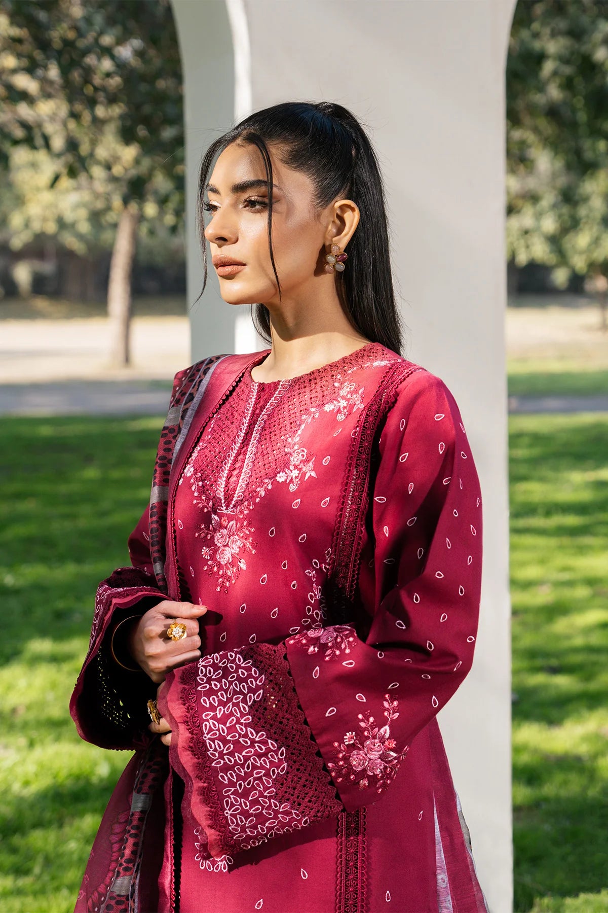 Ziva 3Pc Embroidered Lawn Suit Cheri gulbuy.com