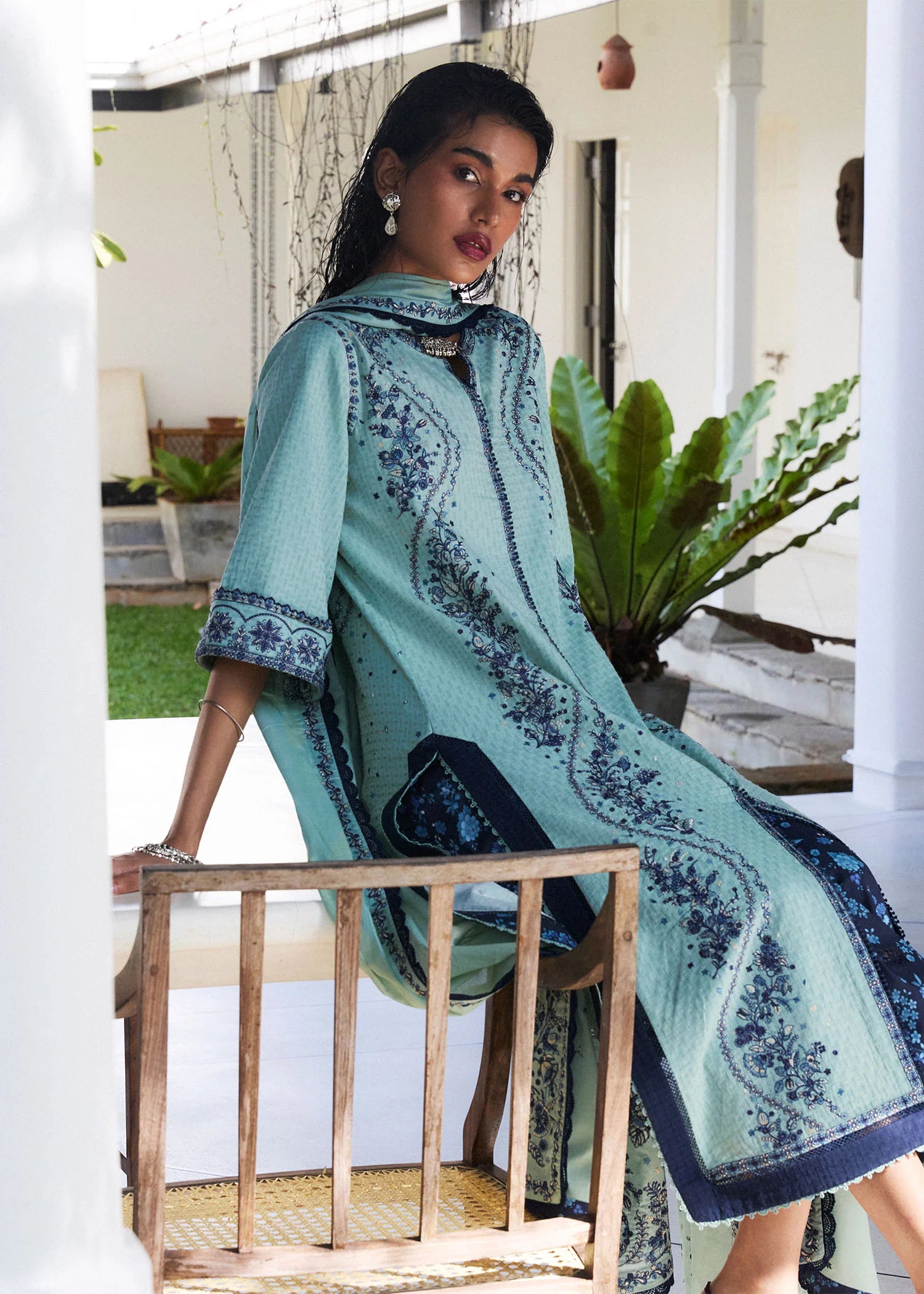 Hussain Rehar 3Pc Embroidered Lawn Suit Nesta gulbuy.com
