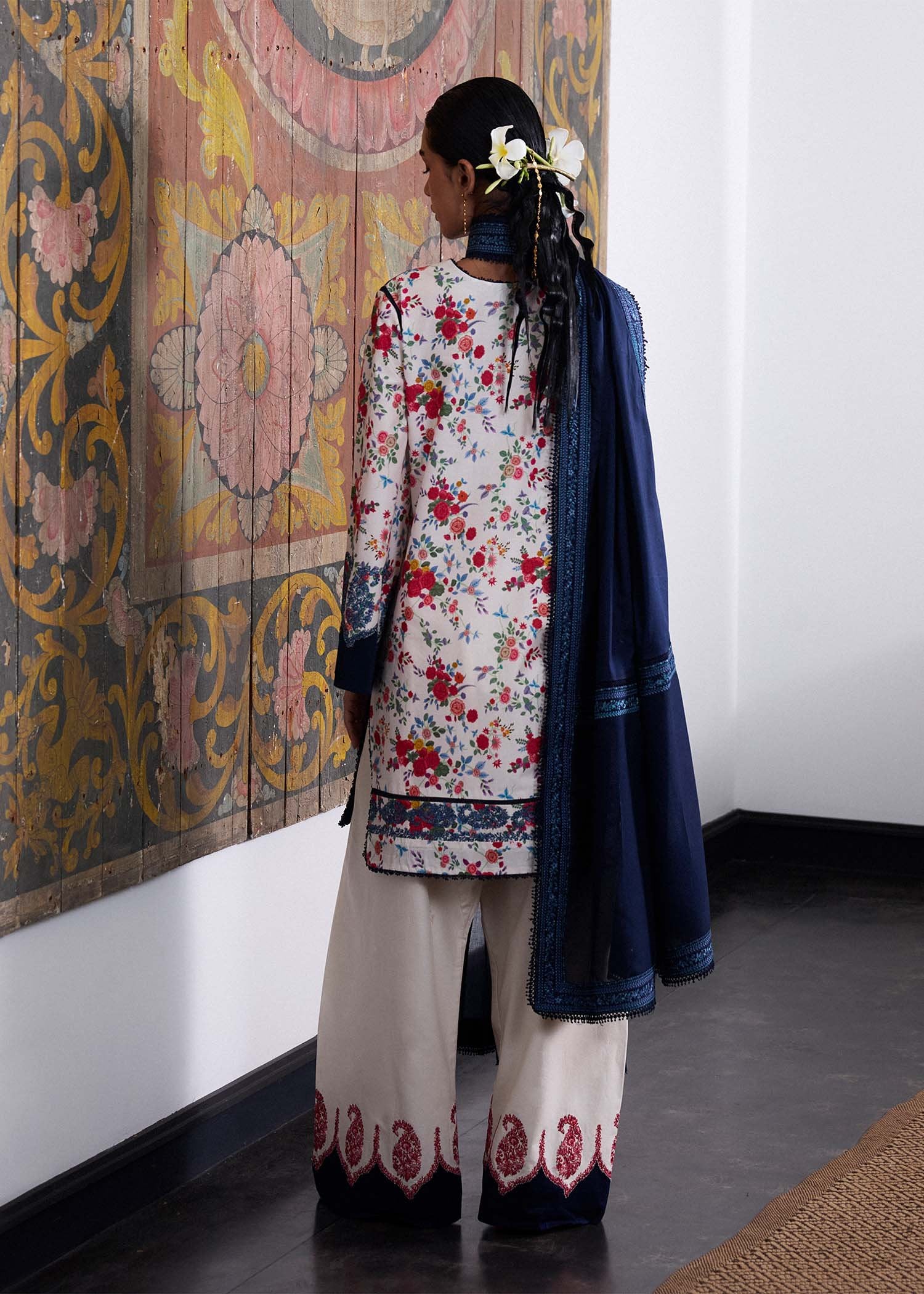 Hussain Rehar 3Pc Embroidered Lawn Suit Aeri gulbuy.com