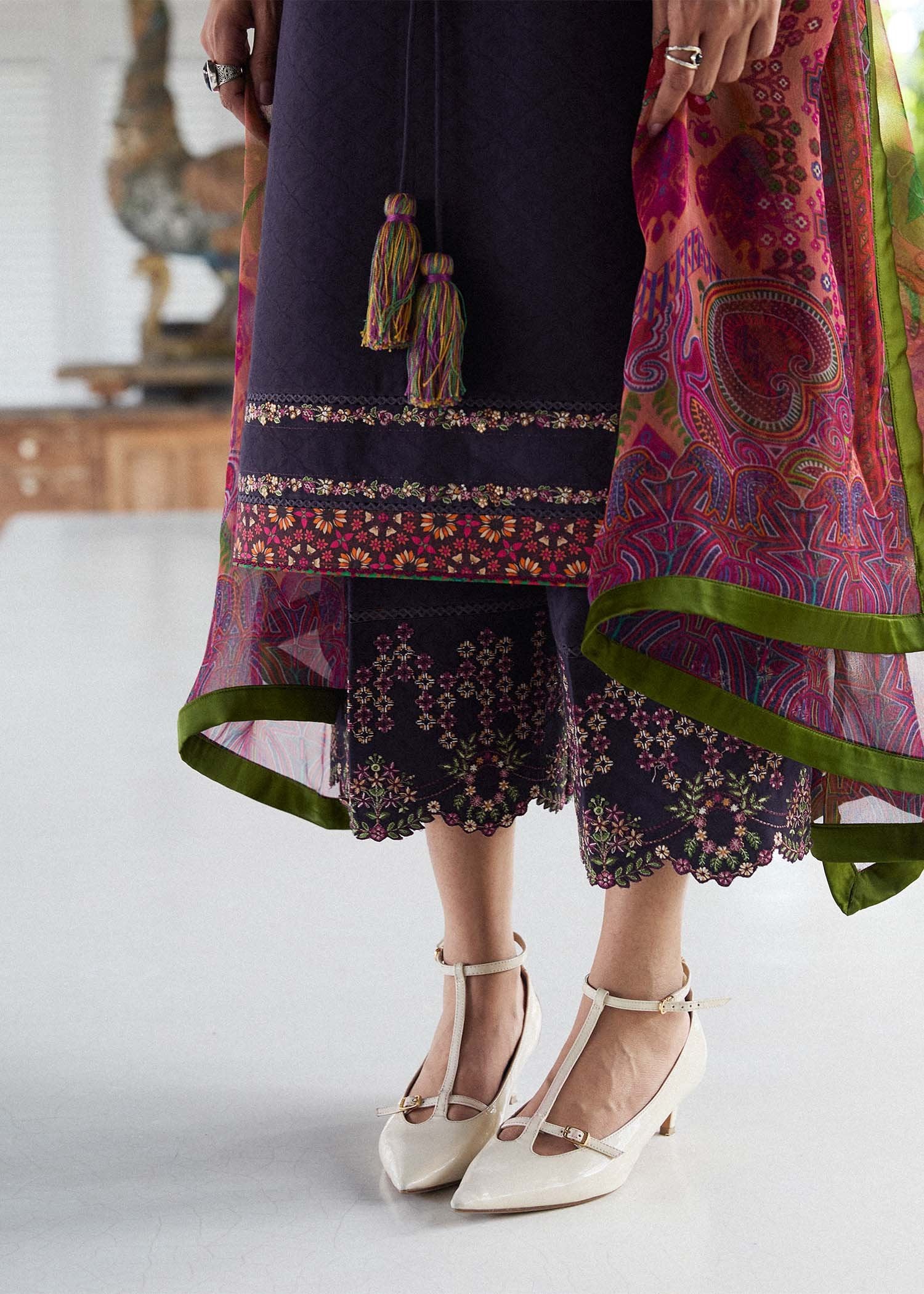 Hussain Rehar 3Pc Embroidered Lawn Suit Joao gulbuy.com