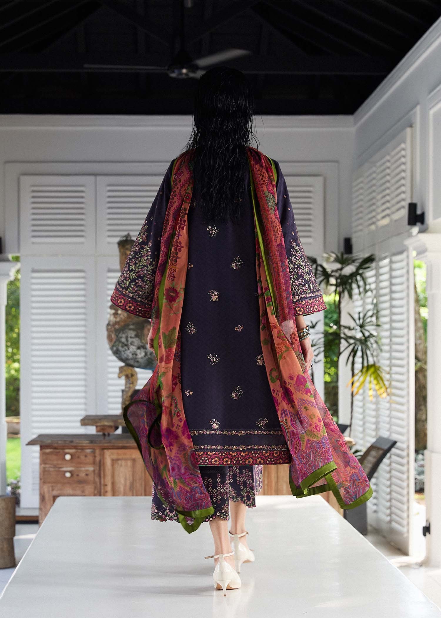 Hussain Rehar 3Pc Embroidered Lawn Suit Joao gulbuy.com