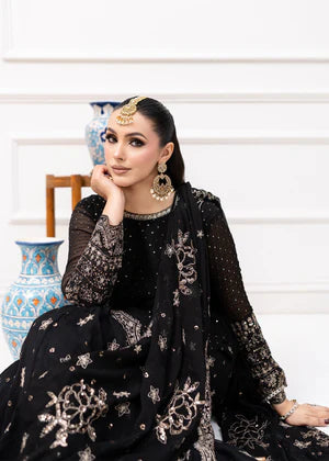 Agha jaan 3Pc Embroidered Chiffon Suit AYLIN gulbuy.com