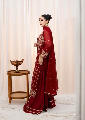 Agha jaan 3Pc Embroidered Chiffon Suit HEER gulbuy.com