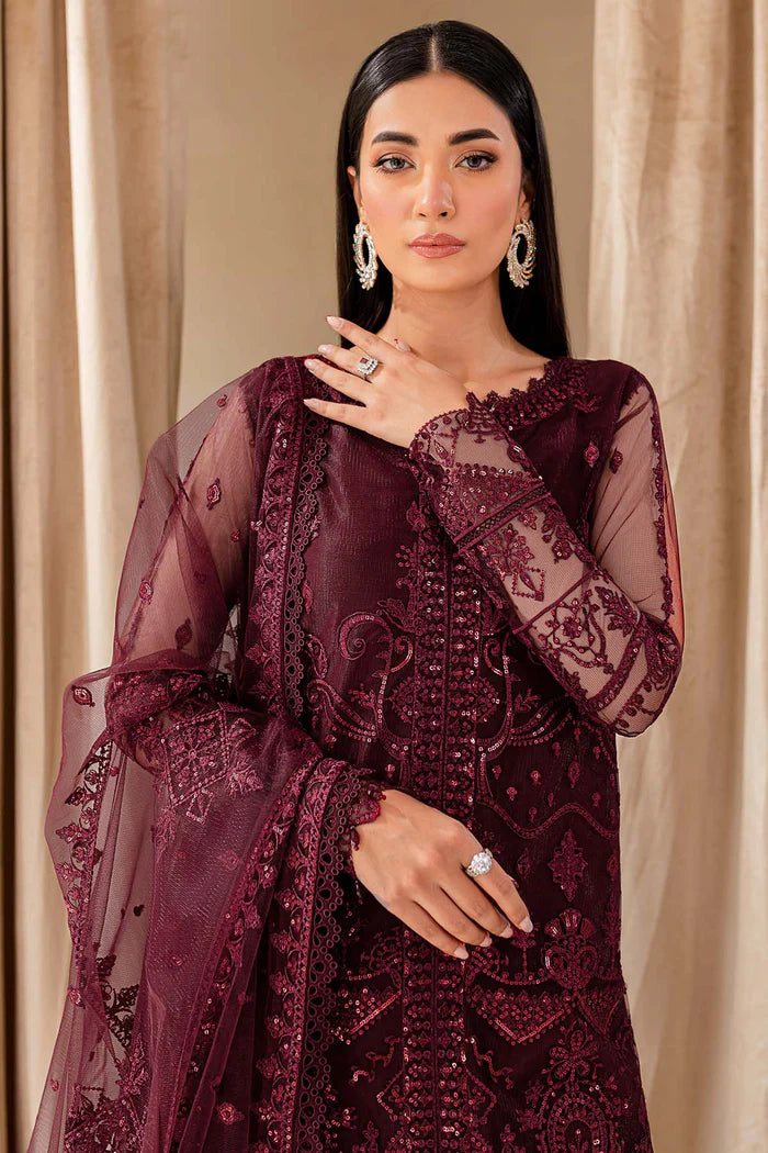 Farasha 3Pc Embroidered Net Suit Cyra gulbuy.com