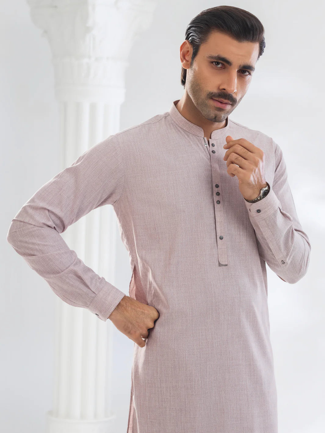 Almirah Light Pink Blended Kurta Trouser-AL-KT-3088 gulbuy.com