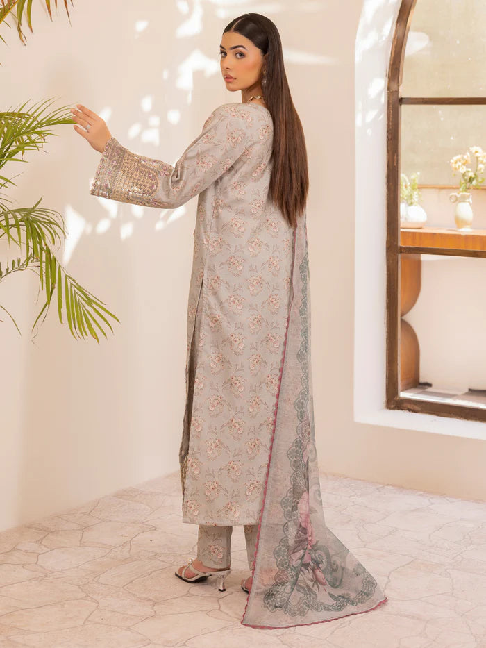 Mohagni 3Pc Embroidered Jet Lawn Suit LP-01 gulbuy.com