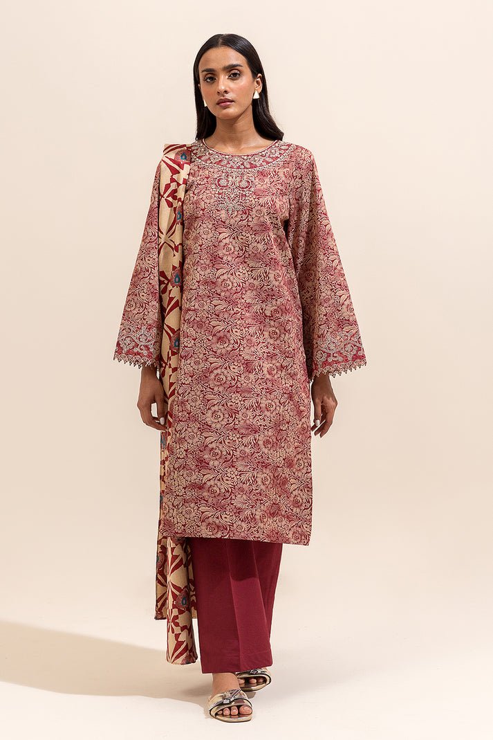 Beechtree 3Pc Embroidered Lawn Suit (MB12403UN005616-MUSTARD)